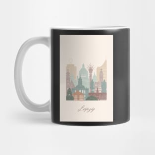 Leipzig, Germany, map skyline - 02 style Mug